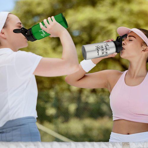 Bokon 24 Pack Thank You Appreciation Gifts Lightweight Aluminum Water Bottle Bulk Reusable Leakproof Water Bottle with Twist Cap Buckle for Gym Sports Camping Hiking(17 oz)