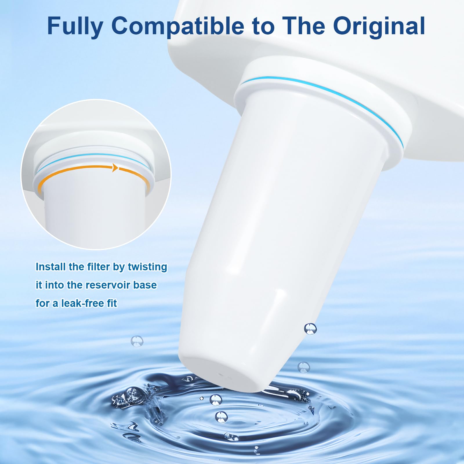 Recogwood Upgraded 5-Stage Water Filter Replacement for Zero Pitcher & Dispenser, Reduces Lead, Chromium, PFOA & PFOS, Compatible with ZR-001, ZR-004, ZR-017, 8-Pack