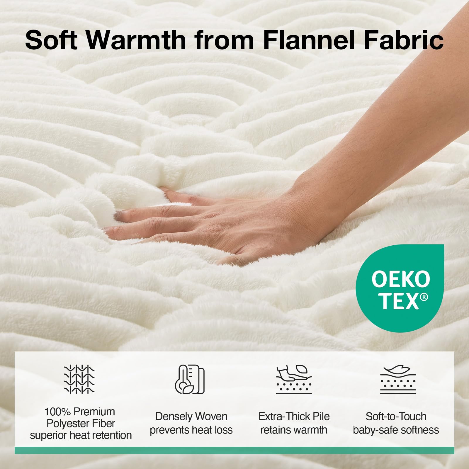 Novilla Fleece Mattress Topper Queen, Warm Sherpa Mattress Pad, Cloud-Like Soft Bed Cover for Winter, Deep Pocket fits up to 21", Machine Washable