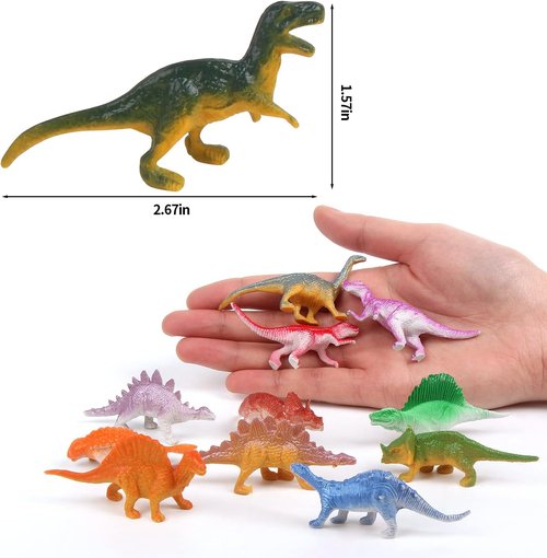 FINGOOO Mini Dinosaur Figures Set - 39 Assorted Vinyl Toys for Easter Gifts & Dino Party Decor