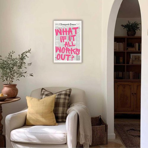 Drimiler Retro Newspaper Poster - Positive Affirming Quote Canvas Wall Art | 16x24in Framed Decor