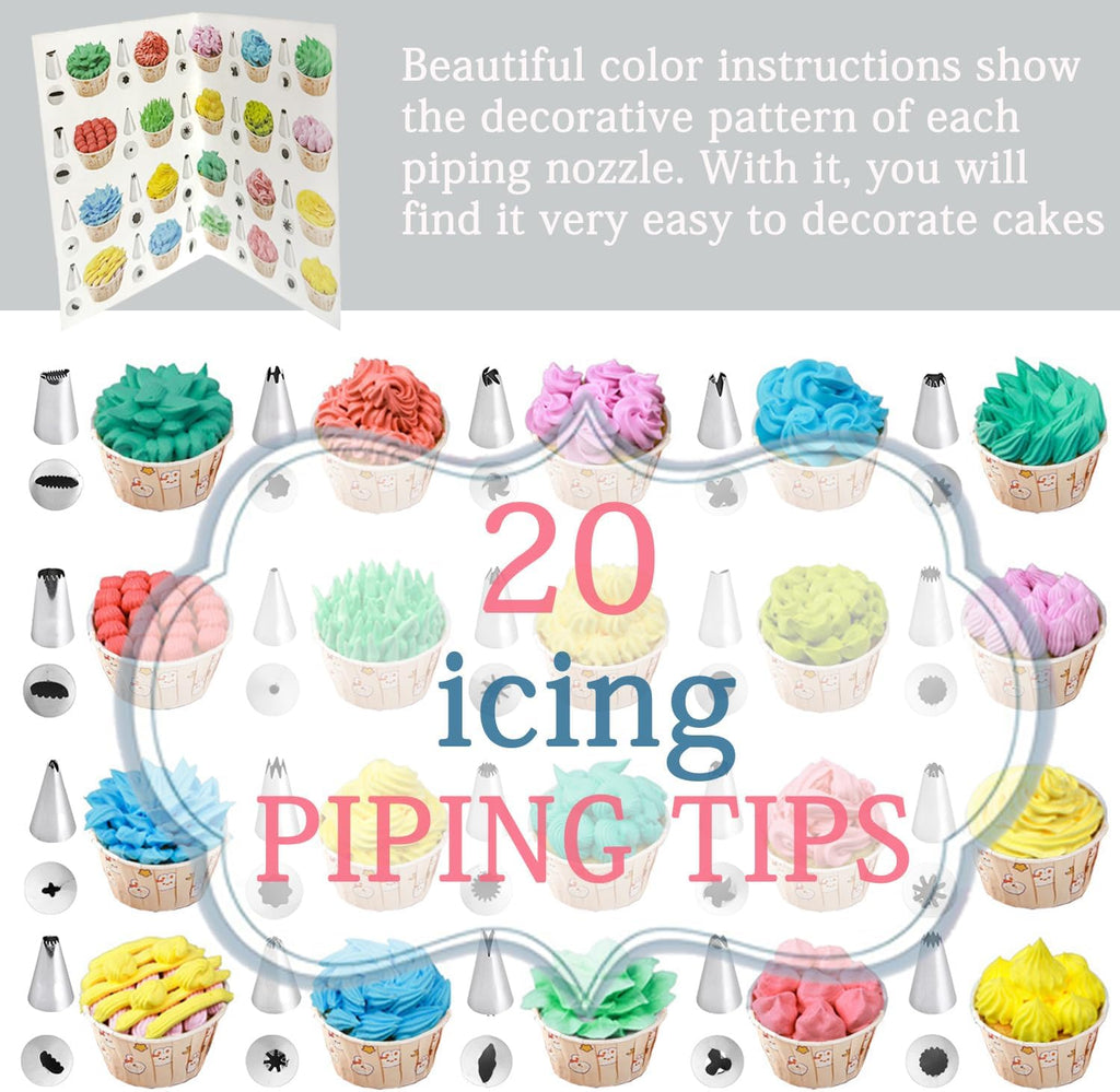 Skiennix Piping Bags and Tips Set - 100PCS Disposable 12-Inch Pastry Bags for Cake Decorating & Frosting