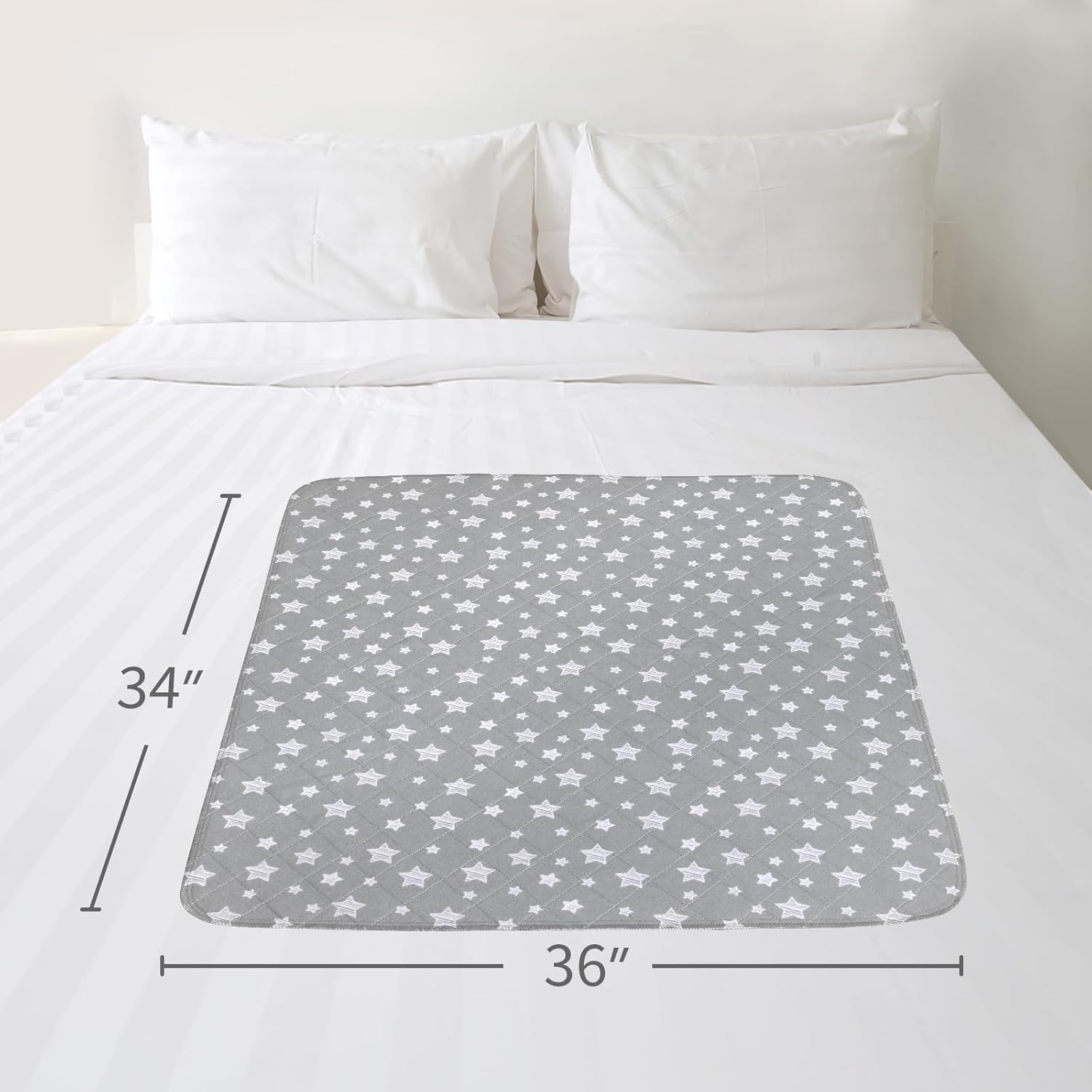 Skiennix Waterproof Bed Pads - Washable Incontinence Chuck Pads | 34" x 36" (2 Pack) for Dogs & Seniors