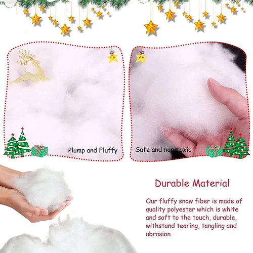 CFOFT Fake Snow | Christmas Village Decoration Cotton Snow Fluff - 17.6 OZ for Winter Mantle