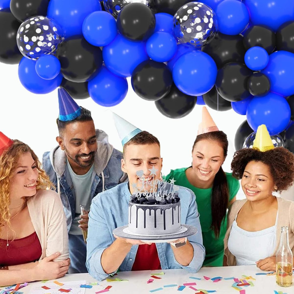 Royal Blue & Black Balloon Garland Arch Kit - Festive Decorations for Baby Showers & Birthdays