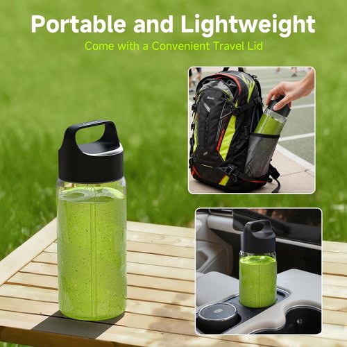 COKUNST Portable Blender - Compact 17oz Smoothie Maker with 8 Blades & LED Display | USB-C Rechargeable for Travel & Gym