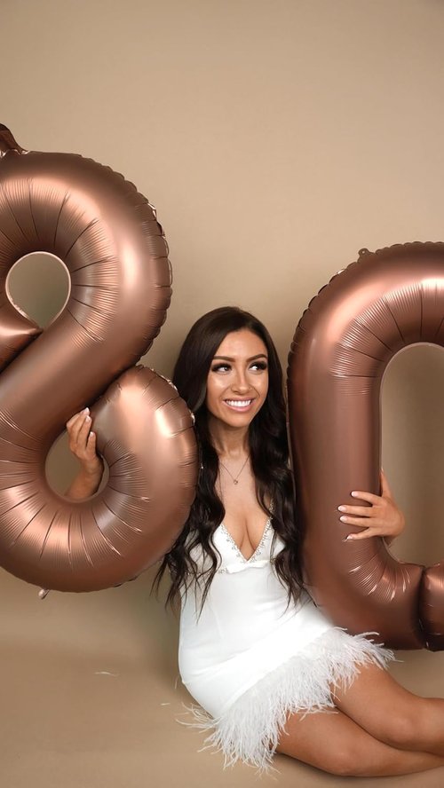 Coffee Brown Number 8 Balloon by [Brand Name] - 40 Inch Chocolate Birthday Decoration for Boys & Girls