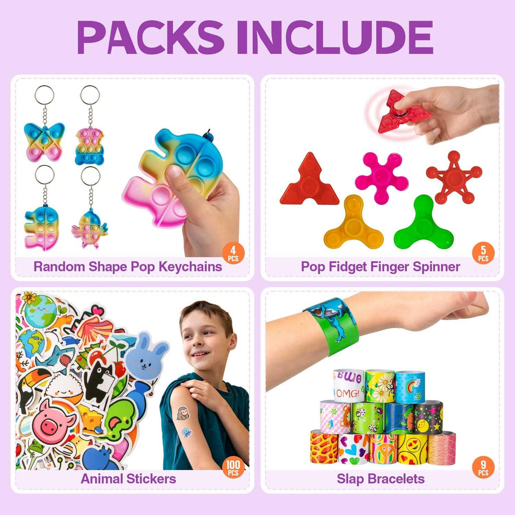 Skiennix Party Favors for Kids | 179 Pcs Goodie Bag Stuffers & Fidget Toys | Ideal for Ages 4-12