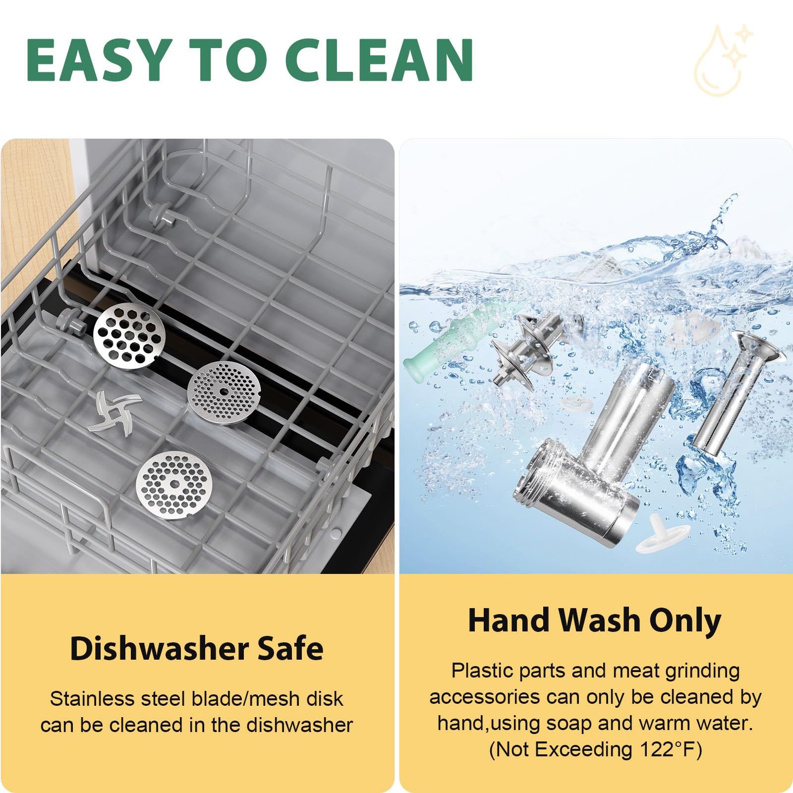 #8 Electric Meat Grinder & Sausage Stuffer - 2800W Heavy Duty Pure Copper Motor, 3 Grinding Plates, Stainless Steel Sausage Maker Machine, Hamburger Press - Easy to Clean, Ideal for Home Use