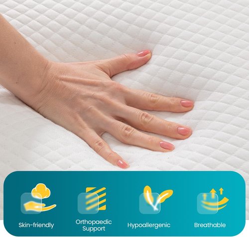 FDW 14-Inch Twin Mattress - Medium Firm Gel Memory Foam | White Bed in a Box | CertiPUR-US Certified, Pressure Relief & Cooling Ventilation