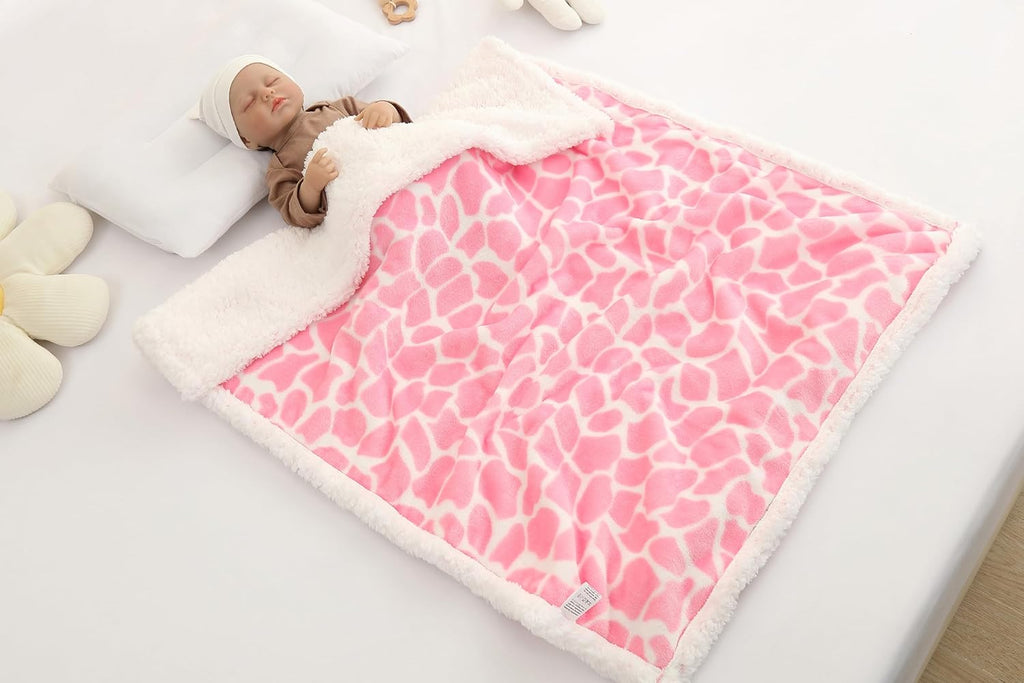Skiennix Nursery Bed Blanket - Soft Receiving Blanket for Newborns | Warm & Cozy 30" x 40" (Pink Ripple)