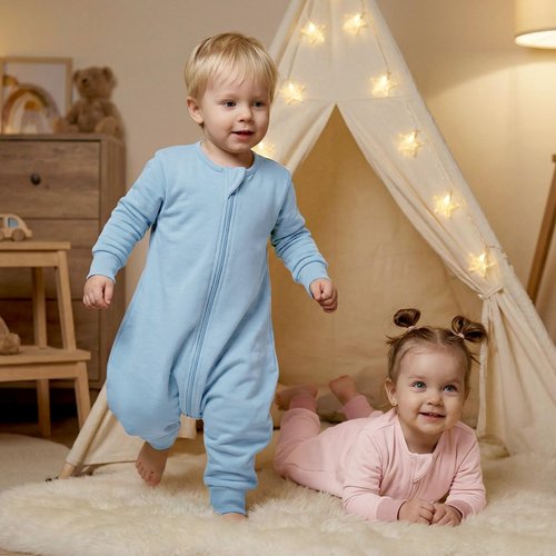 littogoose Baby Sleep Suit 1.0TOG Long Sleeve Wearable Blanket with Legs, Soft Sleeping Bag with Feet newborn to 24 Months