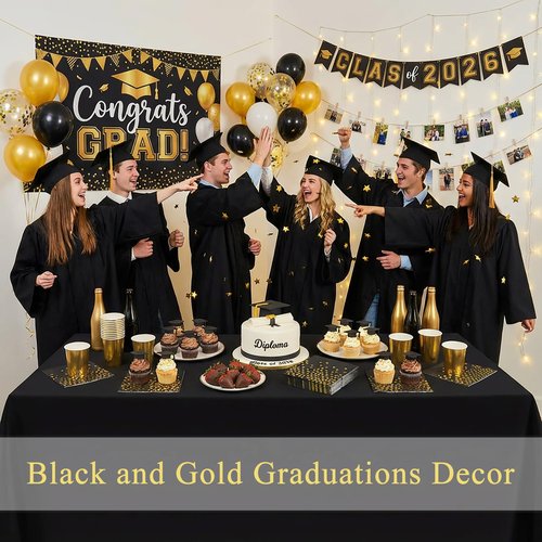 Black and Gold Paper Napkins,100Pcs 6.5 Inch Gold Polka Dots Napkins Disposable Cocktail Napkins for Party Wedding Birthday Bar Holiday Valentines Easter Graduation Decorations