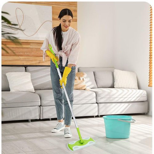 2-Pack Extra Long Detachable Mop Handles, Green, Compatible with Swiffer Dry & Wet Mops, Easy to Install & Replace