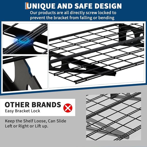 Heavy Duty Wall Shelves by [Brand Name] - 2 Pack 2x6 FT Adjustable Garage Storage | 1600 LBS Capacity, Black