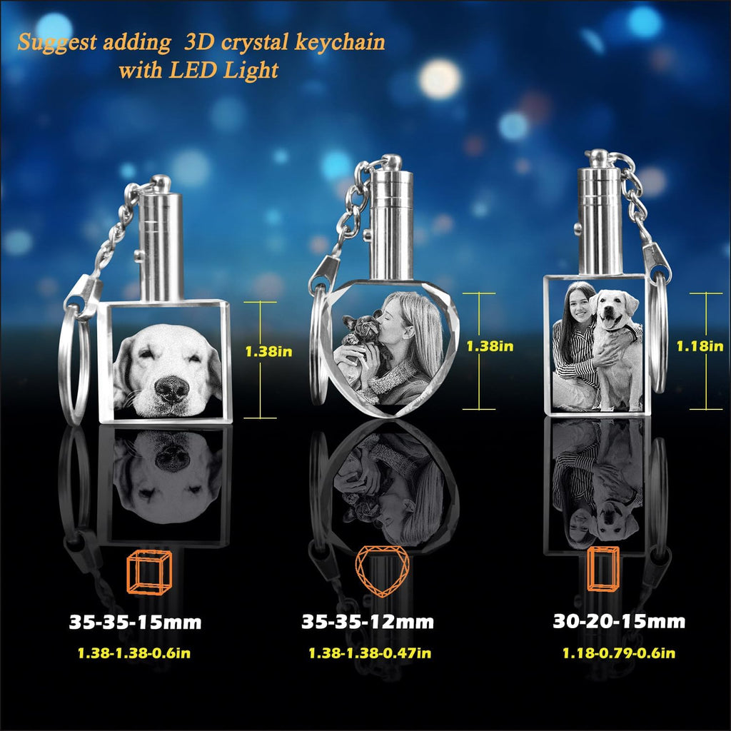 Skiennix Personalized Dog Memorial Gift - 3D Engraved Crystal Keepsake Photo Frame | Custom Pet Tribute