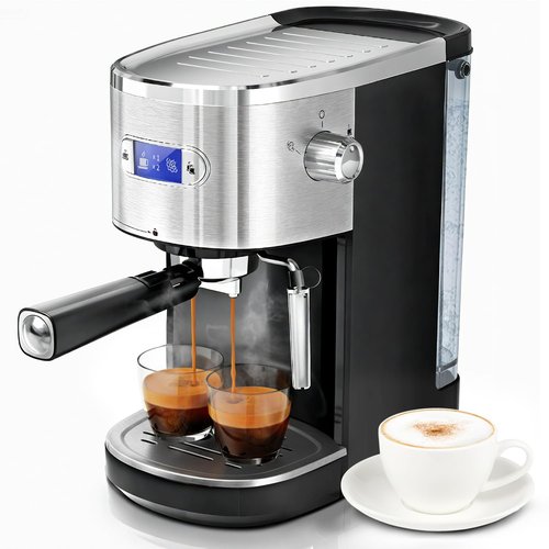 Havato 20 Bar Espresso Machine Semi-Automatic, Professional Coffee Maker with Milk Frother Steam Wand & 45OZ Removable Water Tank, Home Barista System for Cappuccino, Latte, Americano-Stainless Steel