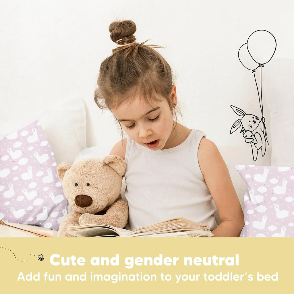 My Little Dreamy Toddler Pillow - 13x18 Organic Cotton Travel Pillowcase | Soft, Breathable & Machine Washable for Ages 2-5 (Alpacas)