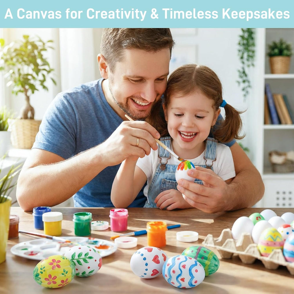 SallyFashion 30 PCS Paintable White Plastic Eggs - Perfect for Crafts, Easter Hunts & Party Favors
