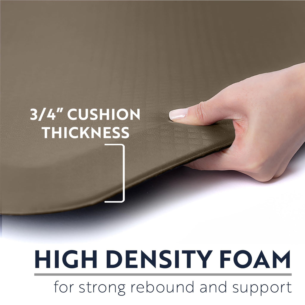 KANGAROO Anti Fatigue Mats for Kitchen Floor, 39x20, Reduce Foot, Knee, Back Pressure, 3/4 Inch Thick Cushioned Ergonomic Mat, Waterproof Comfort Rug for Under Sink, Standing Desk, Store Floors, Beige