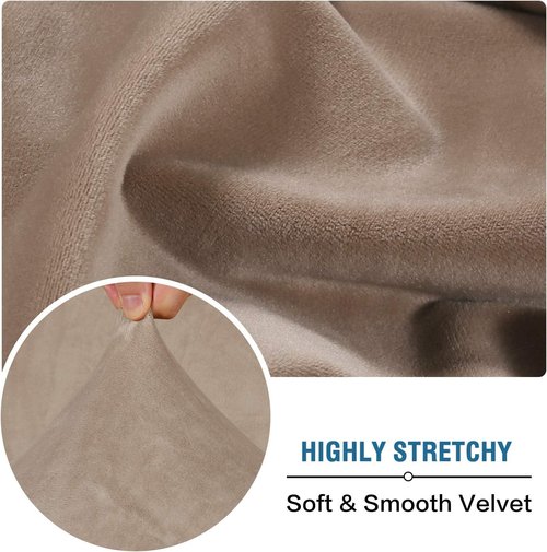 H.VERSAILTEX Rich Velvet Stretch Recliner Slipcovers 1 Piece Electric Power Lift Recliner Chair Cover Fitted Standard Large Power Lift Recliner with Side Pocket, Soft and Thick (Single Seat, Taupe)
