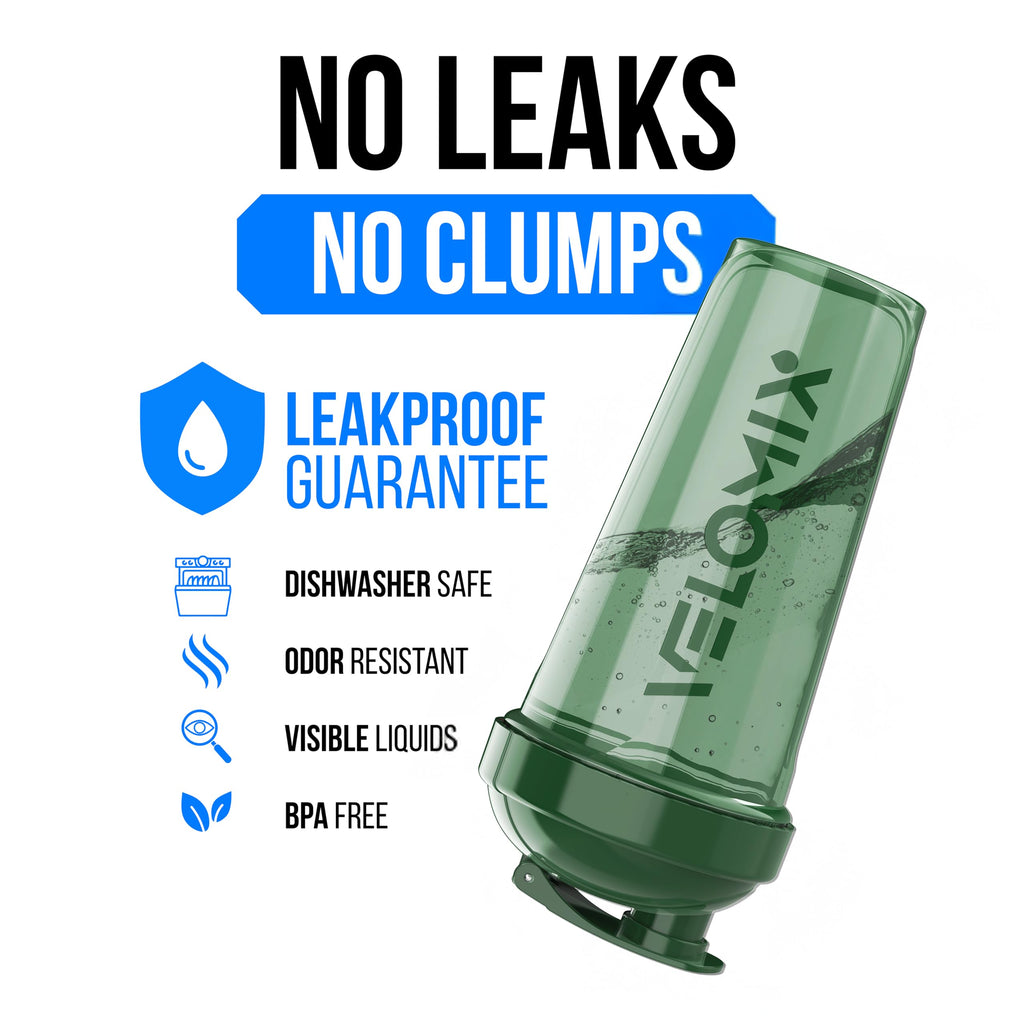 VELOMIX -4 PACK 28 Oz Protein Shaker Bottle for Protein Mixes - 4x Wire Whisk | Leak Proof Shaker Cups for Protein Shakes | Large, Stackable Protein Shaker Bottle Pack | Dishwasher Safe (Forest Edge)