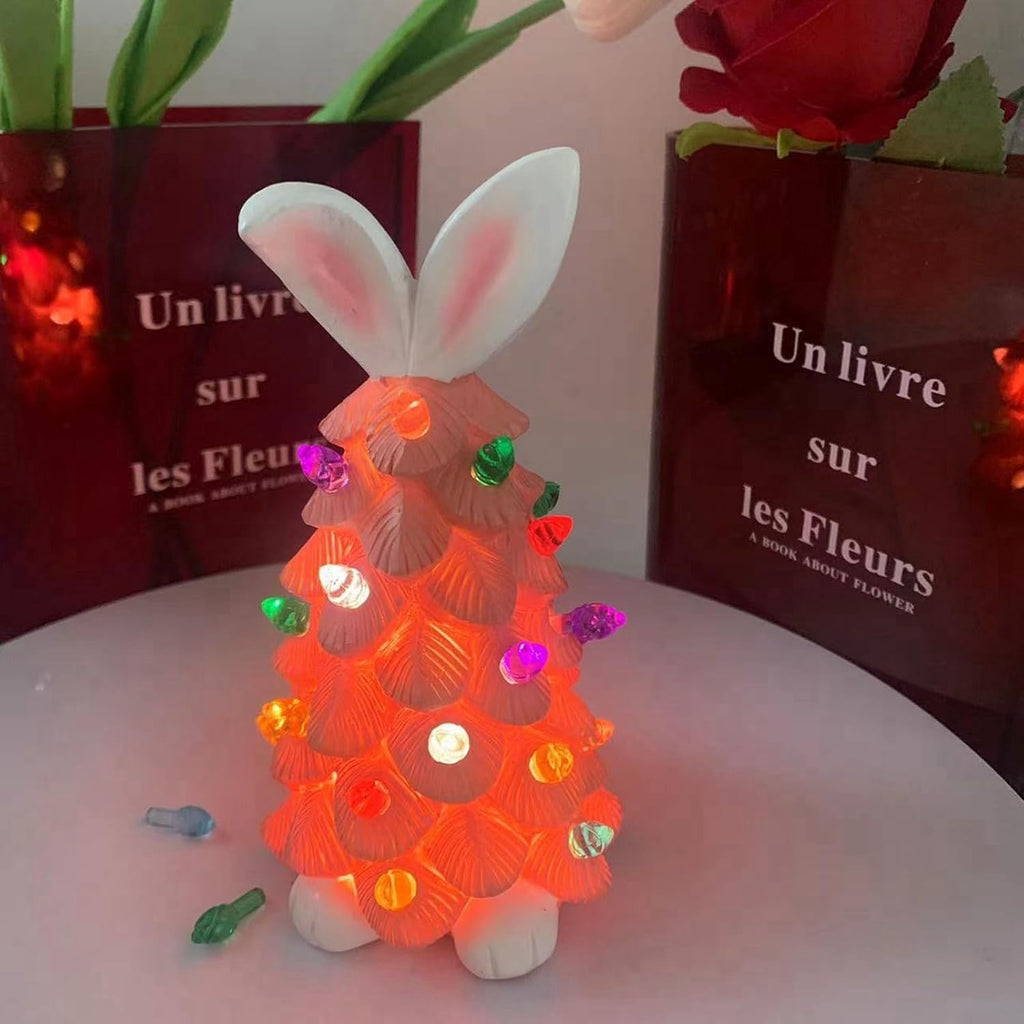 Skiennix Bunny Lamp - Glowing Ceramic Tree with Colorful Light | Easter Night Light Decor