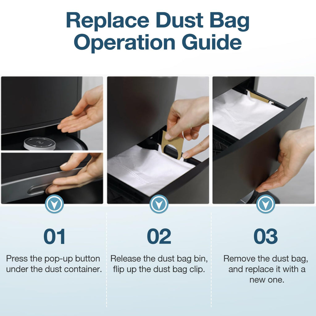 Dust Bags for ECOVACS DEEBOT X1 OMNI Turbo T10 T20 Omni T20/T20 Max/T20 Pro/X&T Series Robot Vacuum Cleaner, 4 Layers Effective Filtration for Deebot T20 Omni Dust Bag