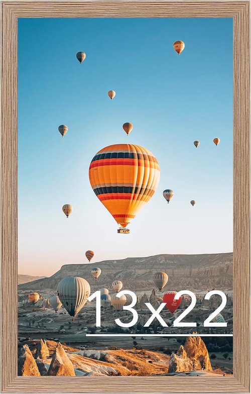 JCJMY 13x22 Picture Frame - Rustic Brown Wall Frame for Horizontal & Vertical Photos | 13x22 Gallery Display