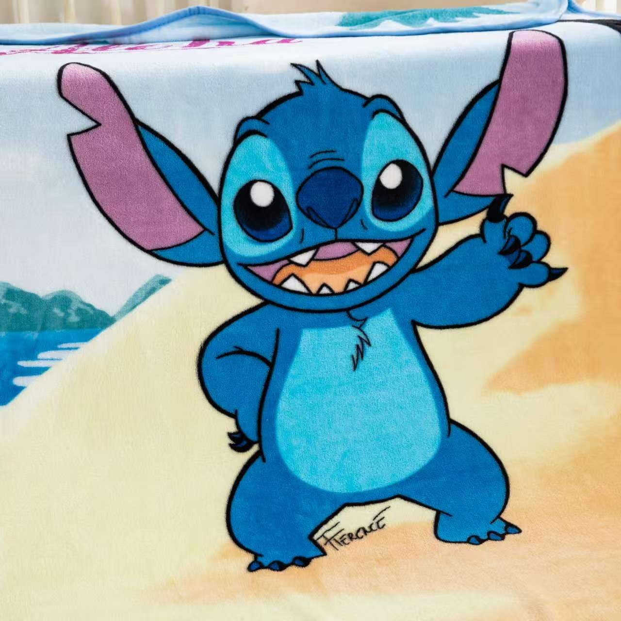 Cartoon Stitch Supey Soft and Warm Blanket Specially Designed for Children. It Measures 55 inches by 40 inches. It is Suitable for Placing on Sofas and Chairs, and can be Used in The Living Room.
