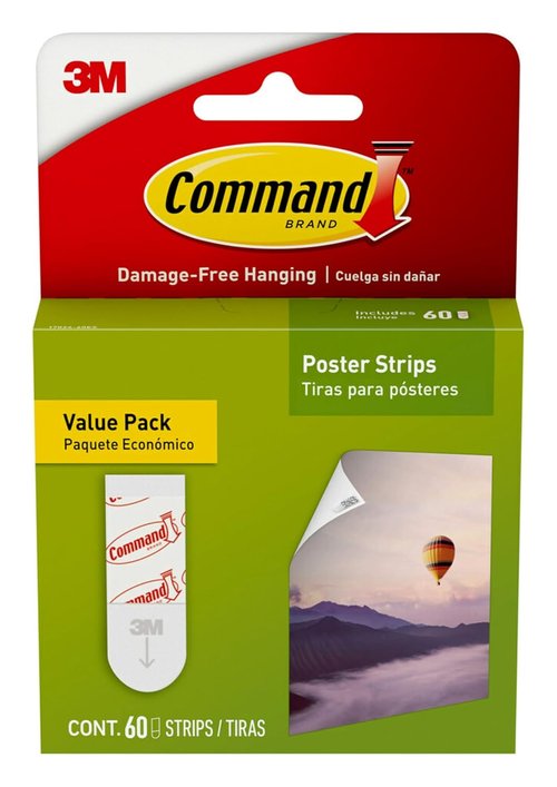 Command Poster Strips - 60 Count Damage-Free Hangers | Easy No-Tool Installation for Home & Office Decor