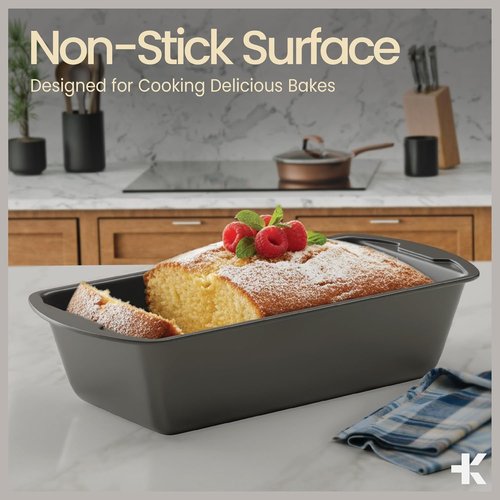 BAKKENMASTER Swiss Loaf Pan Set - 4-Piece Deluxe Nonstick Carbon Steel Bakeware for Perfect Bread & Cakes