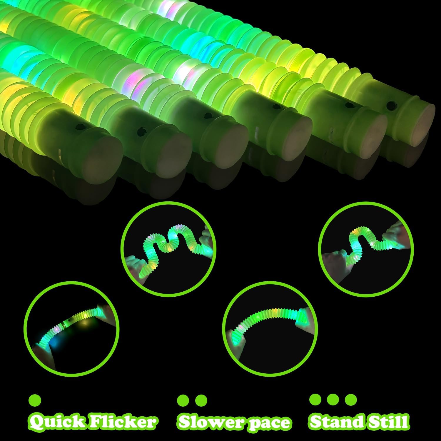 Skiennix Green Glow Sticks - 12-24 PCS Party Favors for Kids | Necklaces & Bracelets for Graduation Decor