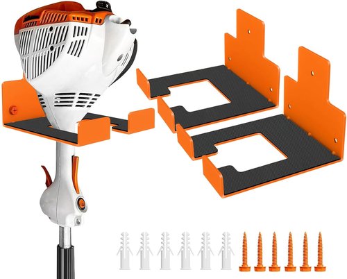 Heavy Duty Garage Organizer - Wall Mounted Weed Eater Hanger & Trimmer Rack | 2 Pack for Garden Tools