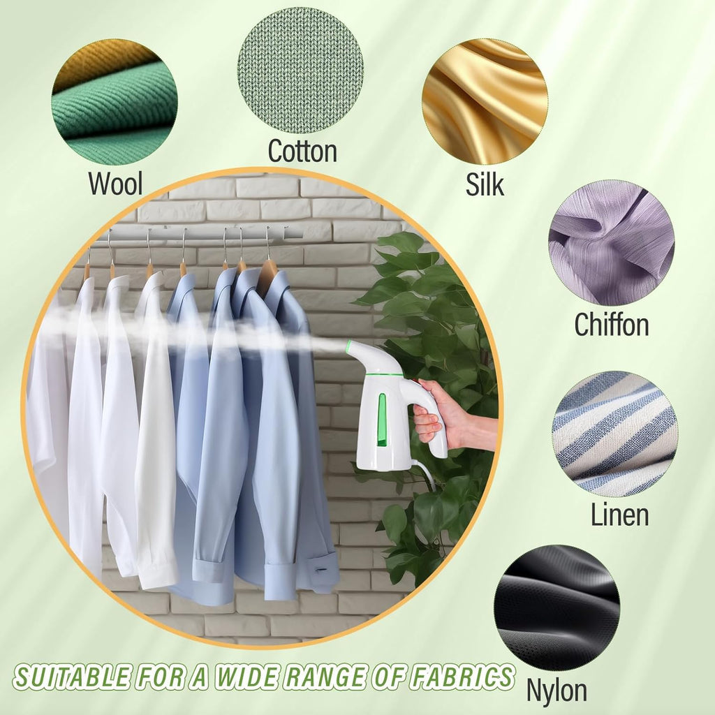 OGHom Portable Handheld Garment Steamer - 700W Fast Heat Up, 240ml Capacity, Soft Green
