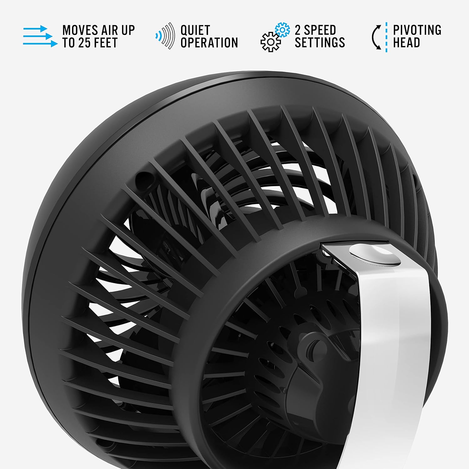 Vornado 160 Personal Air Circulator - Powerful Small Desk Fan with Vortex Airflow | Black, 2 Speed Settings