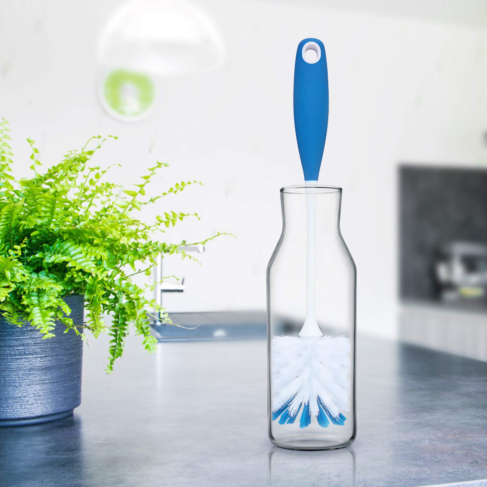 PHYEX 2 Pack Long Handle Bottle Scrubbing Brushes, Water Bottle Cleaner for Washing Glasswares, Wine Decanter, Hydro Flask Tumbler, Sinks, Food Jars