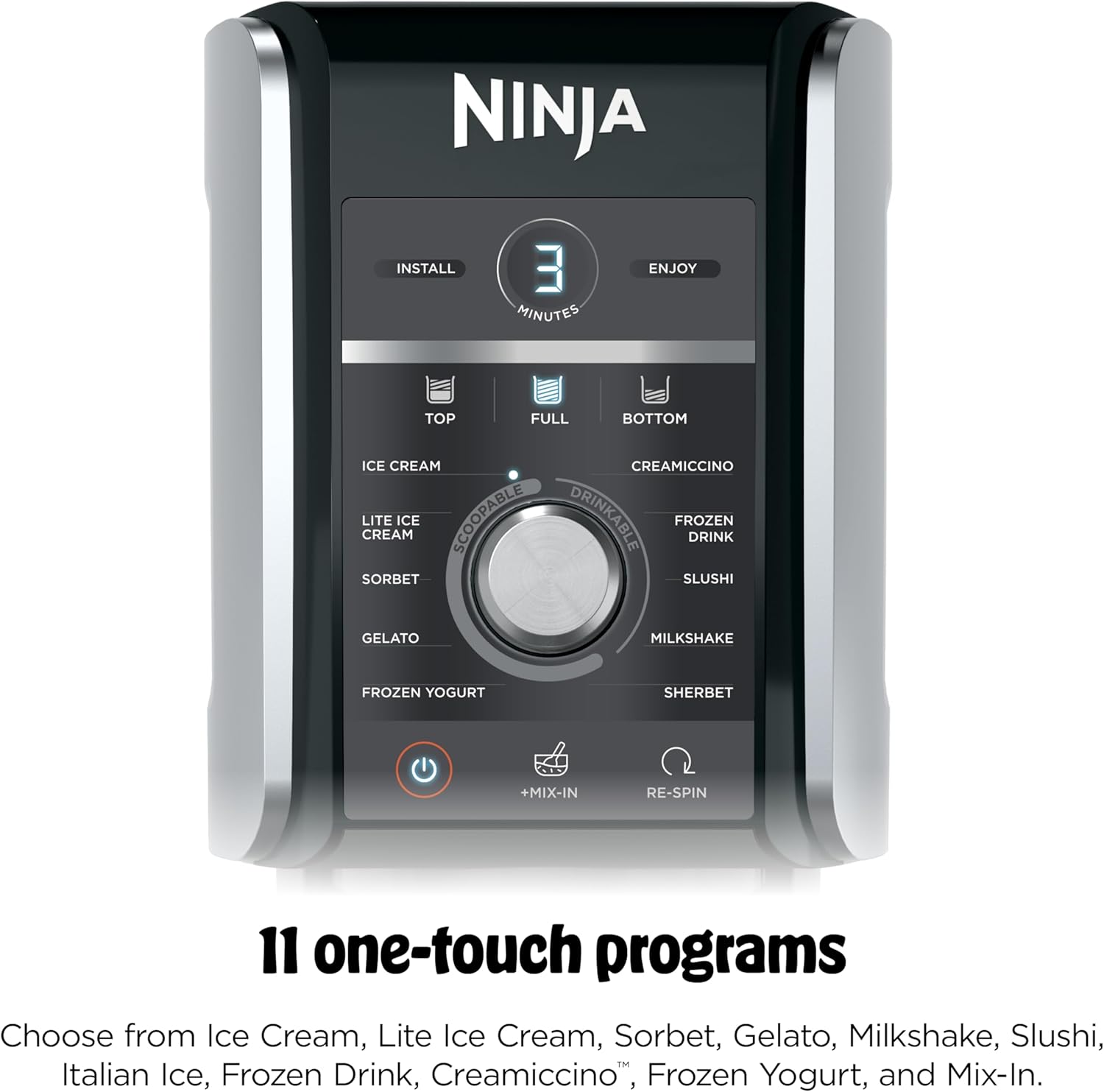 Ninja CREAMi Deluxe Ice Cream Maker - 11-in-1 Frozen Desserts, Sorbet & Milkshakes | Includes 2 XL 24 Oz. Tubs | Silver | NC501