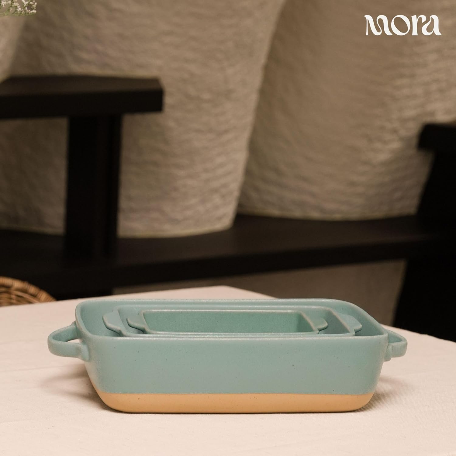 Mora Ceramic Baking Dishes Set of 2 | Versatile Casserole & Loaf Pans - 7x11 in Porcelain, Freezer Safe - Iris