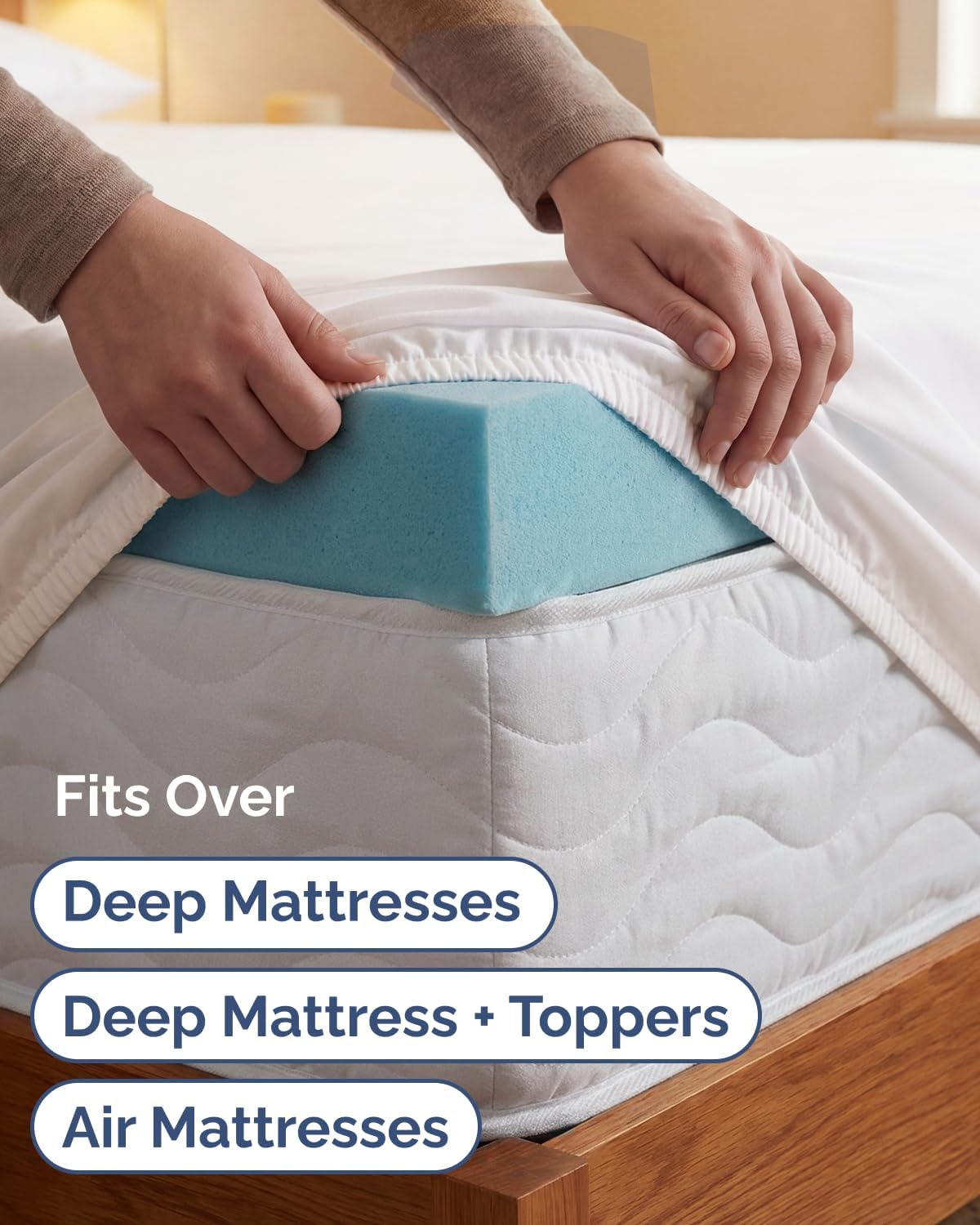 Skiennix Extra Deep Twin XL Sheet Set - 4 Piece Breathable Cooling Bedding - Soft Wrinkle-Free Antique White