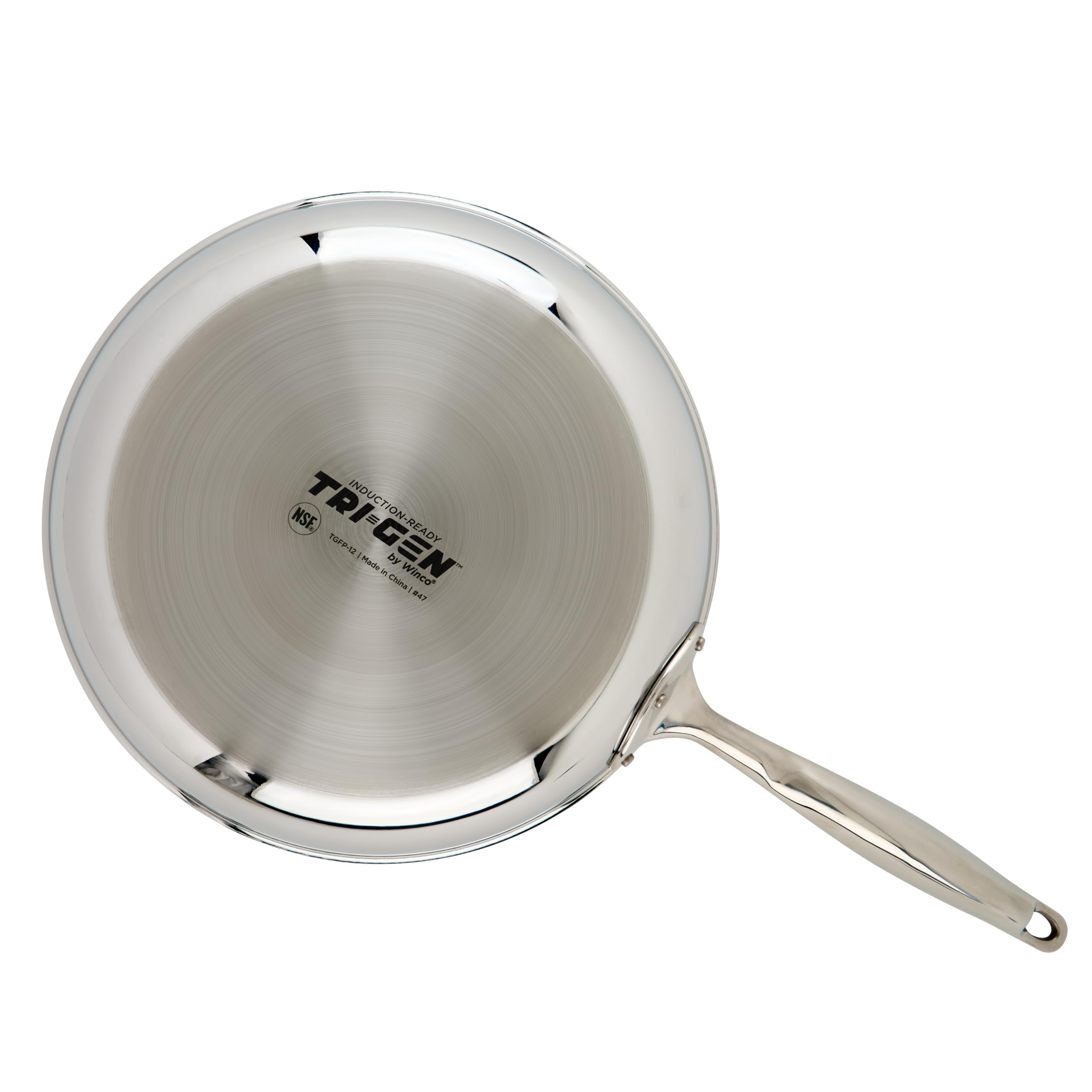 WINCO Tri-Ply Frying Pan, Silver