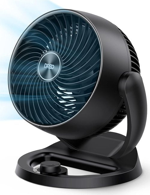 DREO Tower Fan Bundle - 25ft/s Velocity Quiet Oscillating Floor Fan & 12" Table Air Circulator | 4 Speeds, 4 Modes