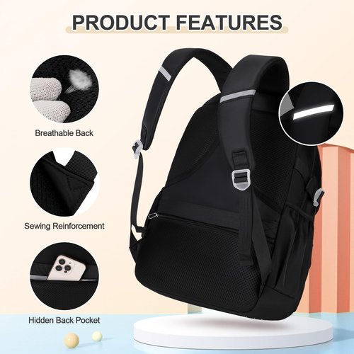 DIGOBAY Backpacks for Girls, 3PCS School Backpack with Lunch Box Pencil Pouch for Teen Girls Kids Elementary Primary Middle High College Travel School bag Bookbag Set （Black）