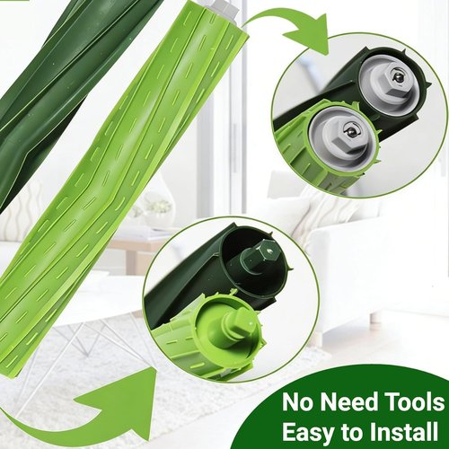iRobot Roomba Replacement Parts - Rubber Roller Brushes for E, I, & J Series Vacuum Cleaners | 2 Sets