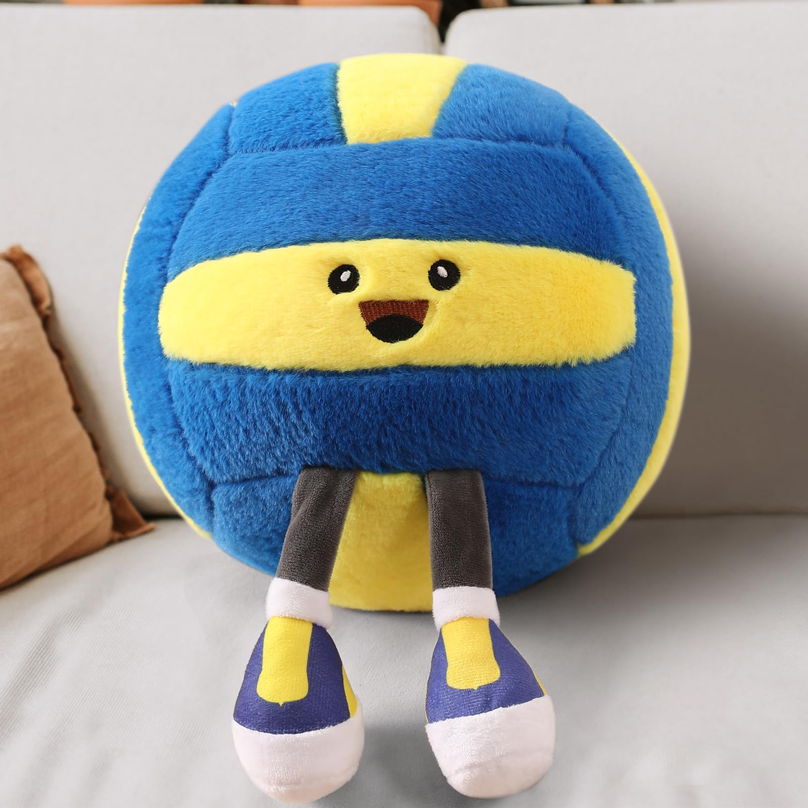Stepxi Volleyball Plush - Soft Funny Volleyball Stuff Animal Plush Toy, Cute Birthday Plush Toy Gifts for Boys Girls and Sports Enthusiast Room Decor Pillow