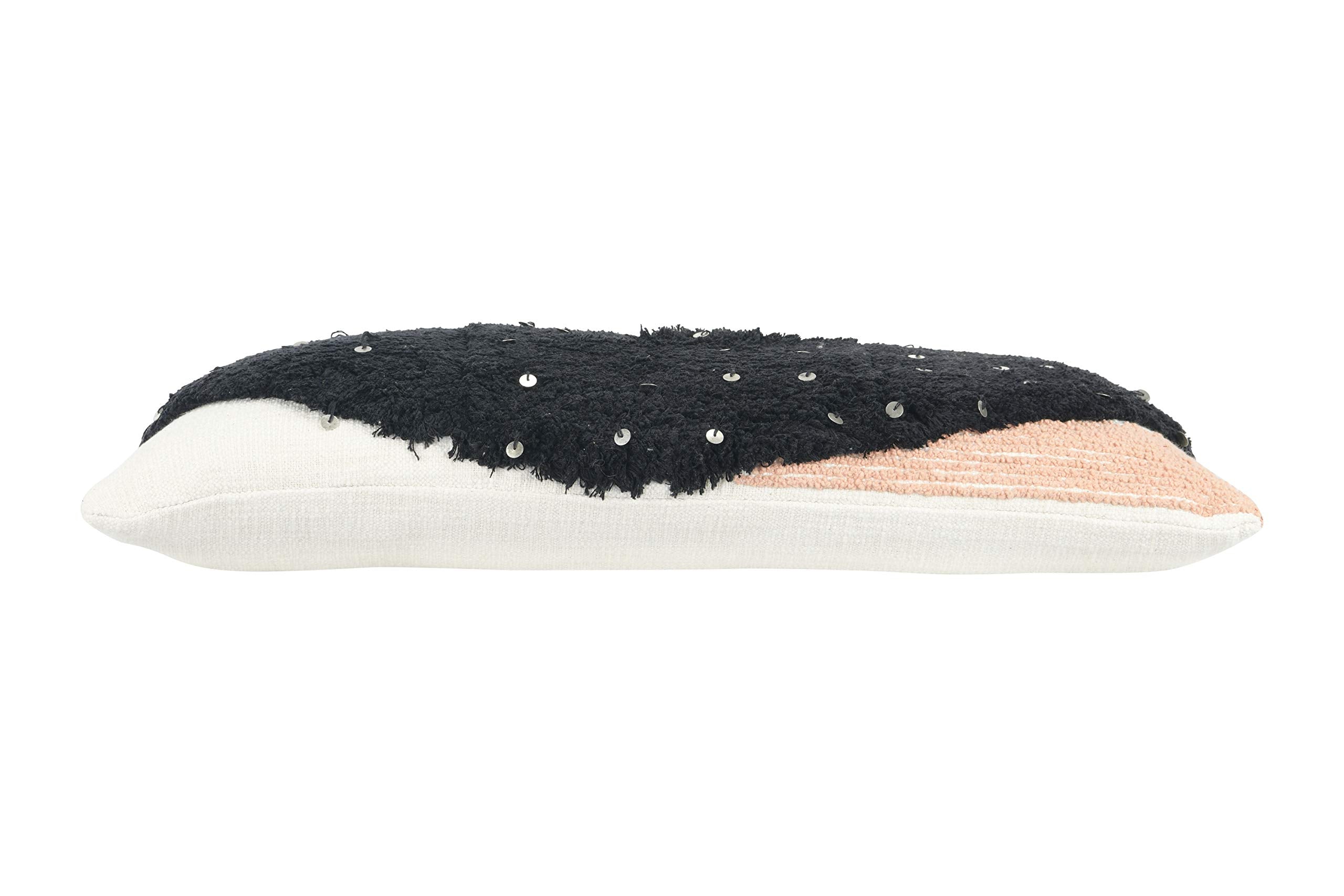 Creative Co-Op Rectangle Multi-Textured Cotton Geometric Shapes Lumbar Pillow, Multicolor