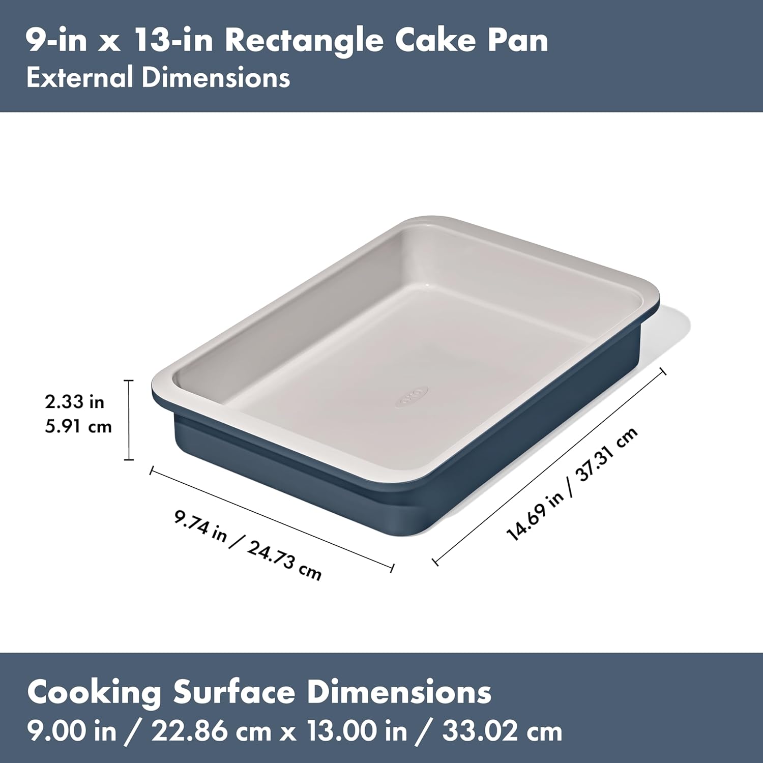 OXO Good Grips Cake Pan - Non-Stick Pro Ceramic Coated Metal, 9” x 13”, Storm Blue