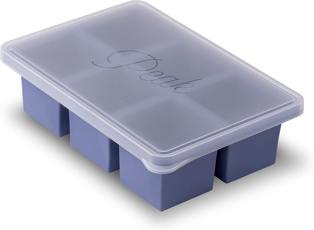 W&P Cup Cubes Silicone Freezer Tray - Blue 1-Cup Portion Maker for Soup, Broth & Leftovers