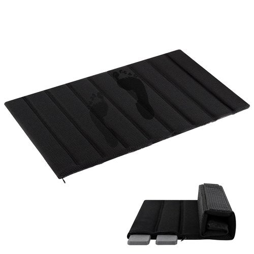 Heagoale Ultra Quick Drying Stone Bath Mat Diatomaceous Earth Shower Mat Non-Slip Foldable Dish Drying Mats for Bathroom Floor, Kitchen Counter, Pet, 23x15, Black