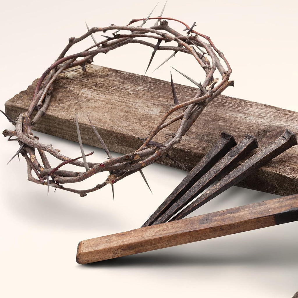 Skiennix Crown of Thorns - 4 Pieces with Crucifixion Nails | Christian Easter Home Decor